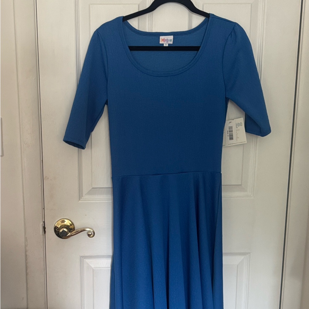Blue A-line Medium Dress